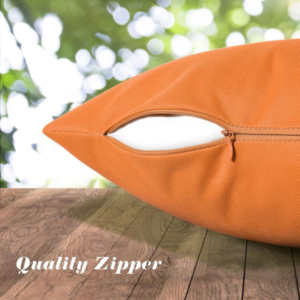 Lewondr Waterproof Outdoor Throw Pillow Cover, 2 Pack Solid ... - Image 3
