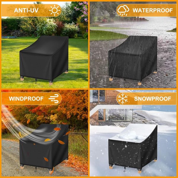Kipiea 500D Patio Chair Covers Waterproof Winter - 2 Pack La... - Image 8