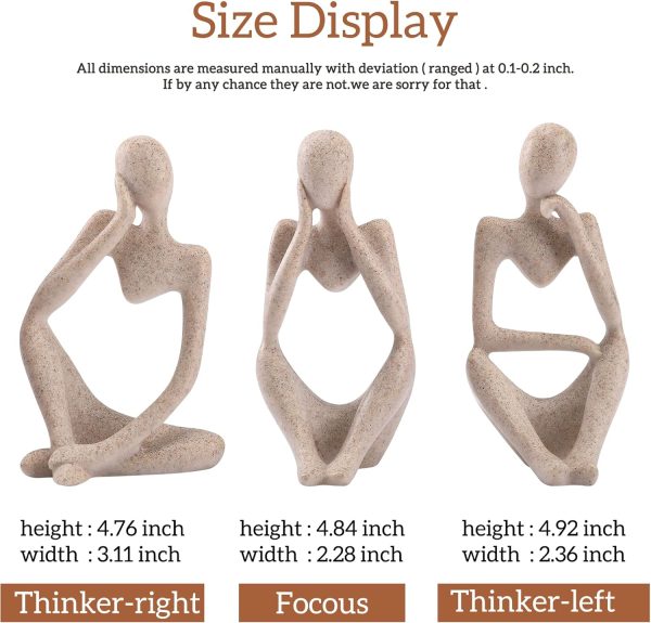 Winshall Home Accents - Resin Thinker Statue 3 PCS, Abstract... - Image 3