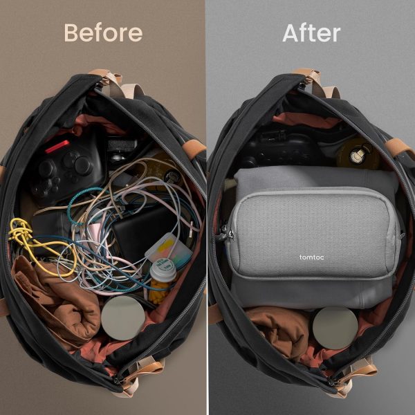 tomtoc Electronic Organizer Travel Case, Water Resistant Dua... - Image 4