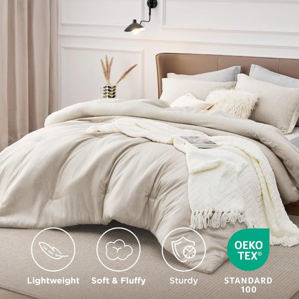 Bedsure Soft Queen Comforter Set - Beige Bedding Comforter S... - Image 5