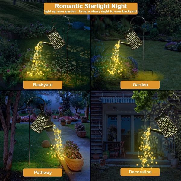Solar Lights Outdoor Waterproof, Solar Watering Can Lights G... - Image 7