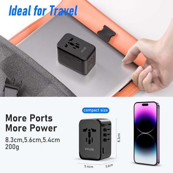 VYLEE 120W Universal Travel Adapter, GaN III International P... - Image 6