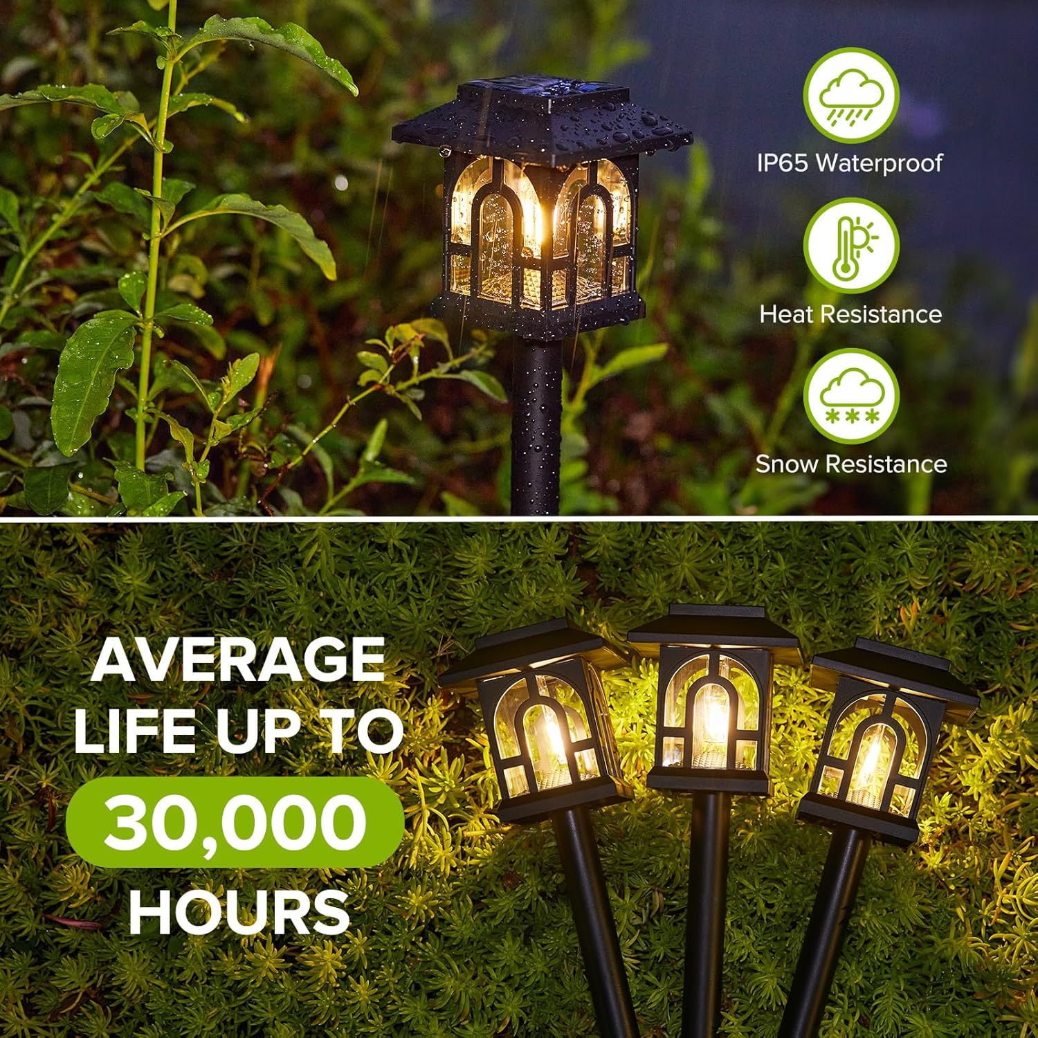 KOOPER Solar Pathway Lights Outdoor, 8 Pack Retro Solar Land…