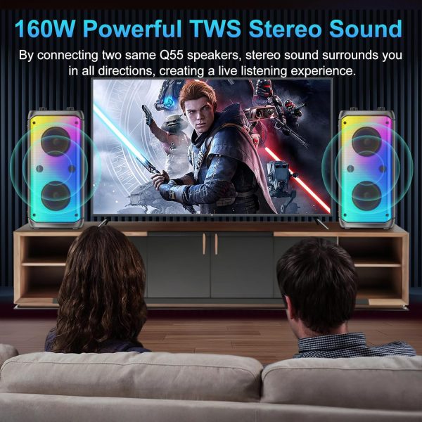 TAMPROAD Bluetooth Speaker, 80W Peak Wireless TWS Portable O... - Image 3