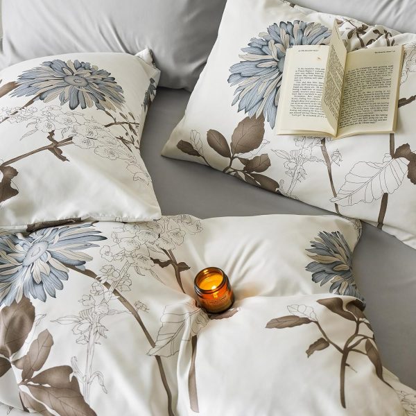 Wake In Cloud - Floral Comforter Set, Botanical Flowers Patt... - Image 4