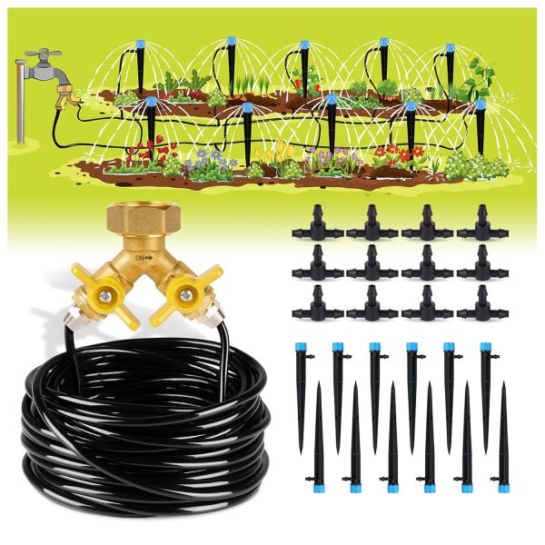 HIRALIY 49.2FT Drip Irrigation Kit, Garden Watering System, ...
