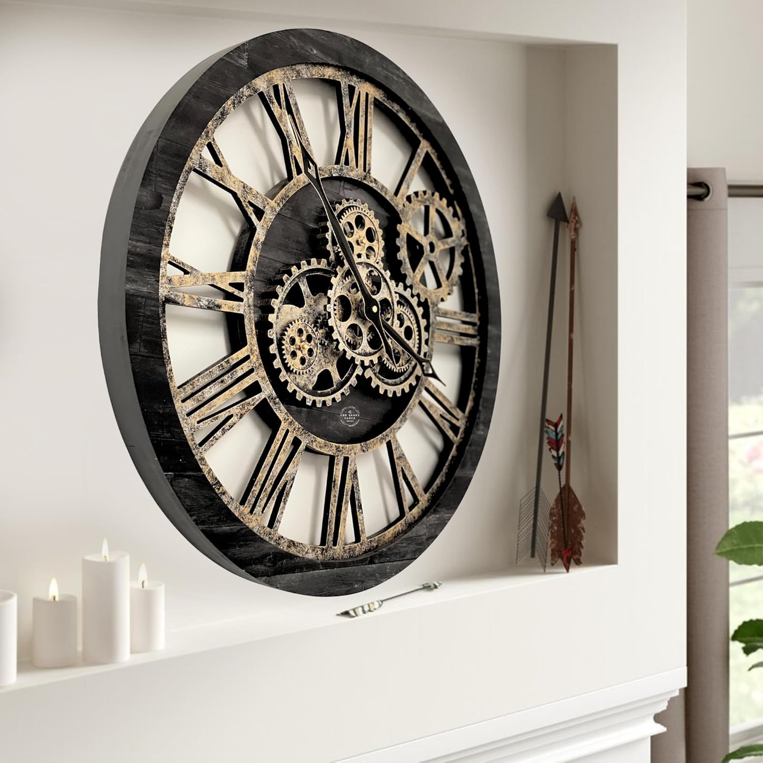 The Gears Clock The Original Real Moving Gear Wall Clock Vin…