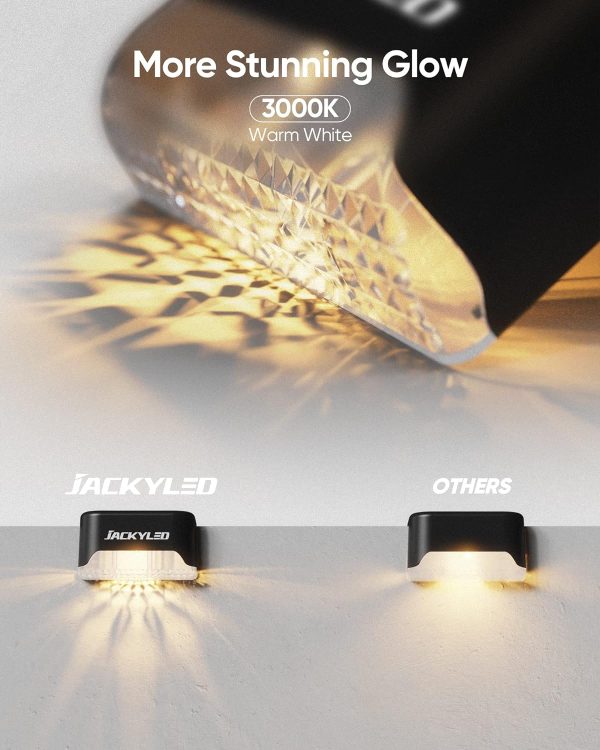 Solar Deck Lights Outdoor 16 Pack, JACKYLED Solar Step Light... - Image 3
