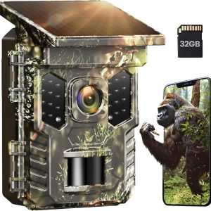 XTU Solar Trail Camera WiFi Bluetooth, 64MP 4K Game Camera w...