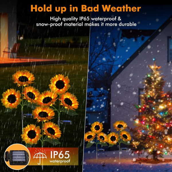 Meagoo Solar Sunflower Lights, 800mA Solar Garden Light with... - Image 5
