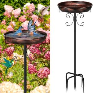 Daoeny 35In Bird Baths for Outdoors, Vintage Outdoor Freesta...