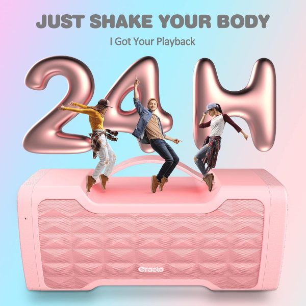 Oraolo Pink Bluetooth Speaker Louder 40W Portable Wireless S... - Image 5