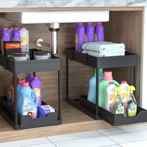 DEKAVA Under Sink Organizer 2 Pack, Bathroom Organizers, 2 T... - Image 9