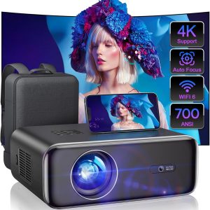 [Auto Focus/4K Support] Projector with WiFi 6 and Bluetooth ...