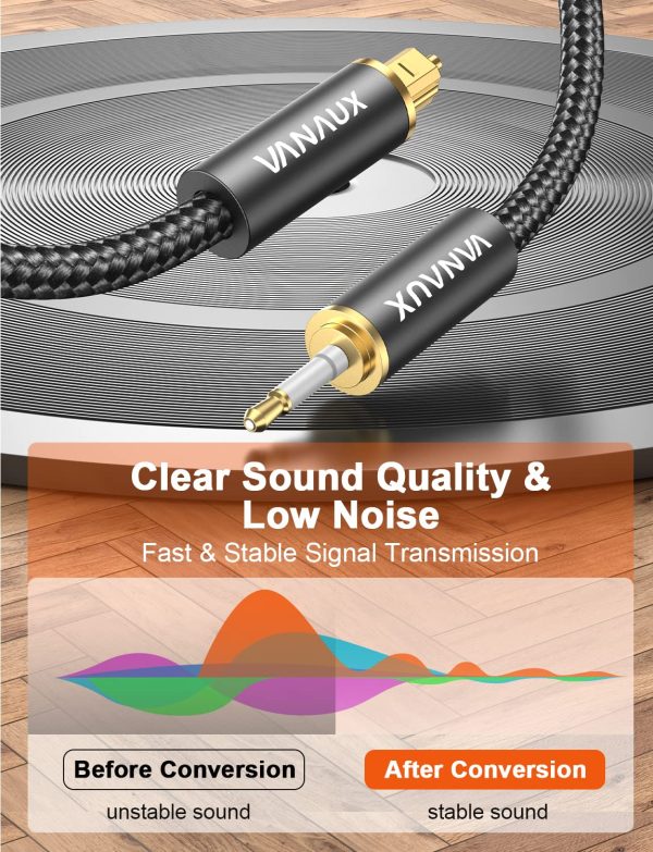 VANAUX Toslink to Mini Toslink Optical Audio Cable 24K Gold-... - Image 6