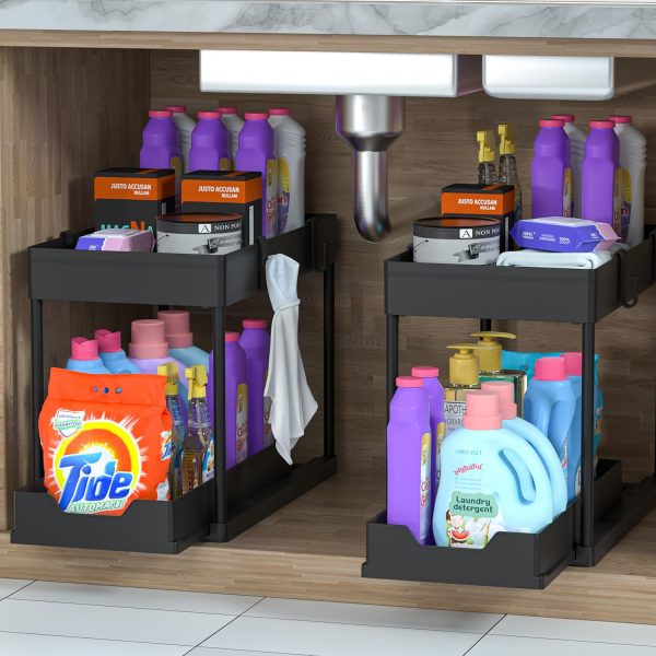 DEKAVA Under Sink Organizer 2 Pack, Bathroom Organizers, 2 T... - Image 4