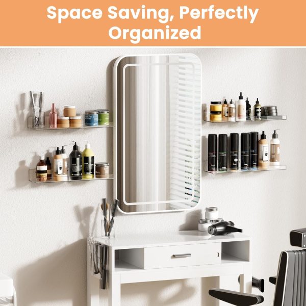 upsimples Clear Acrylic Shelves for Storage, 15" Floating Sh... - Image 7