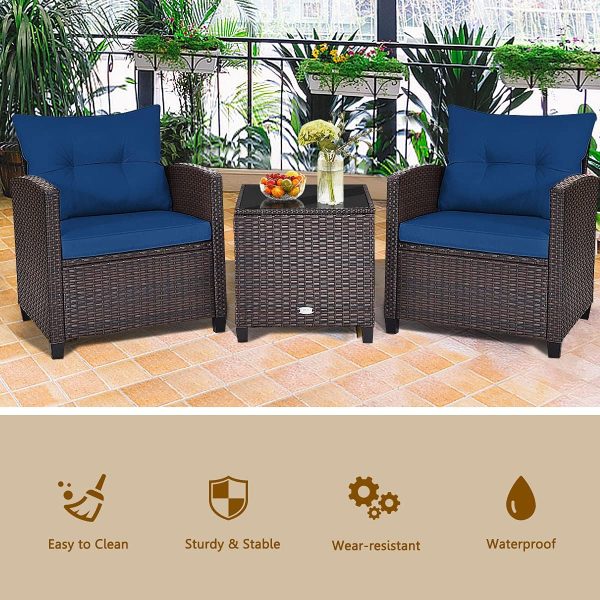KOTEK 3 Piece Patio Furniture Set, Outdoor Conversation Set ... - Image 9