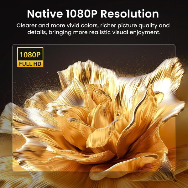 HAPPRUN Native 1080P Bluetooth Projector, Full HD Portable O... - Image 2