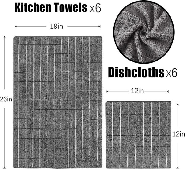 Puomue Microfiber Kitchen Towels and Dishcloths Set, 26 X 18... - Image 2