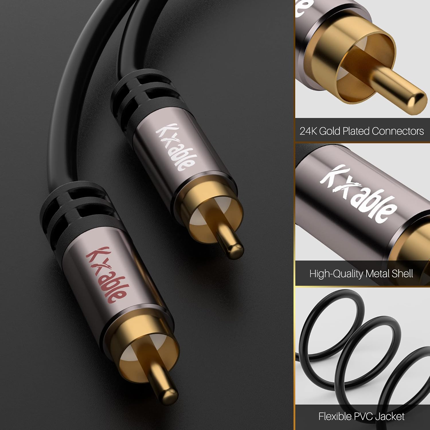 RCA Cable 35FT, 2RCA Male to 2RCA Male Stereo Audio Cable,【O…