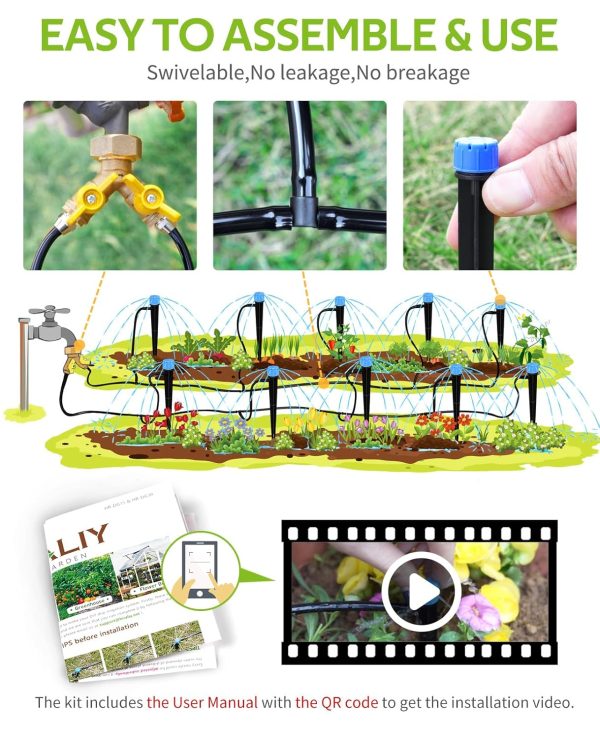 HIRALIY 49.2FT Drip Irrigation Kit, Garden Watering System, ... - Image 4