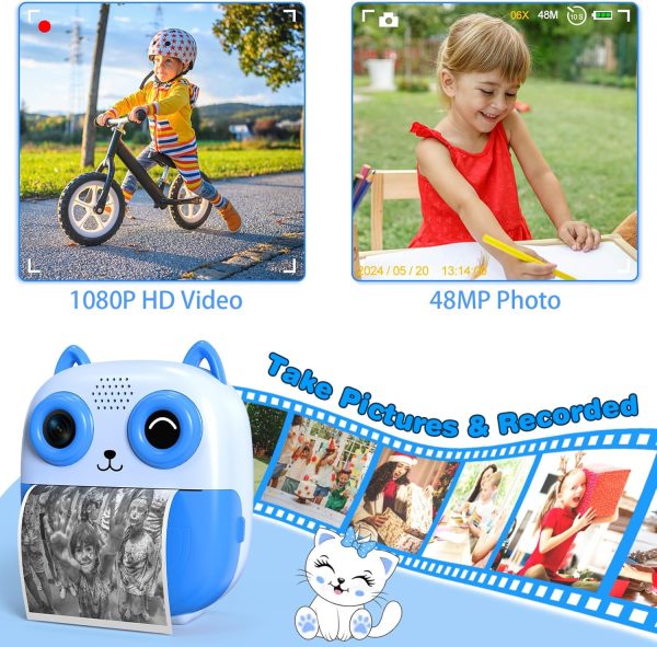 Kids Camera Instant Print, 1080P HD Video 48MP Photo Digital... - Image 5