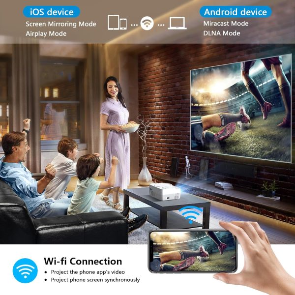Full HD WiFi Bluetooth Projector Built in DVD Player, 9800LM... - Image 5