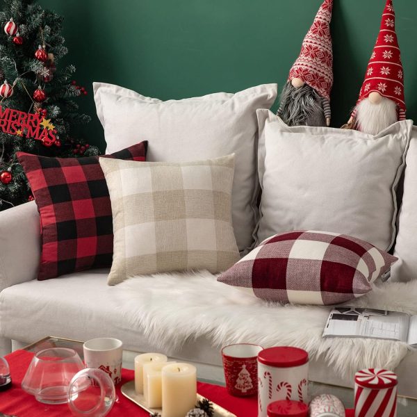MIULEE Pack of 2 Farmhouse Buffalo Check Plaids Polyester Li... - Image 7