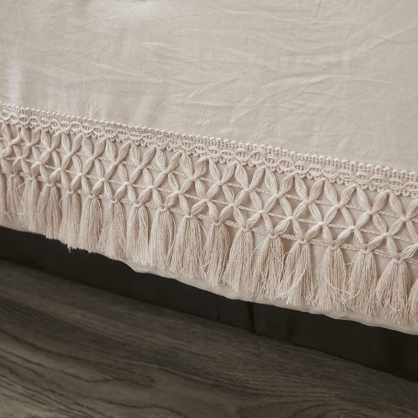Boho Tassel Comforter Set Queen Beige Grey Tassel Comforter ... - Image 6