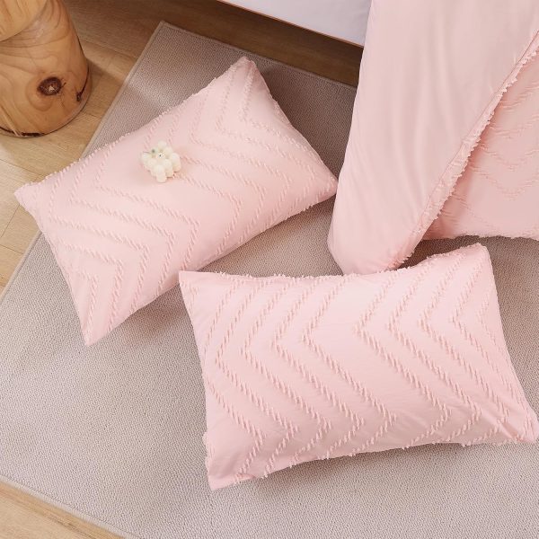 YIKUSH Pink Comforter Set King Comforter Set 3PCS (1 Tufted ... - Image 2