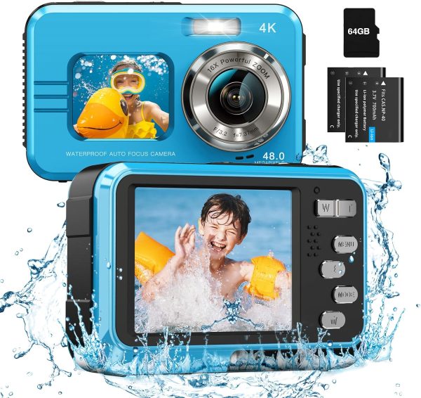 4K Waterproof Camera Underwater Camera Snorkeling 11FT with ...