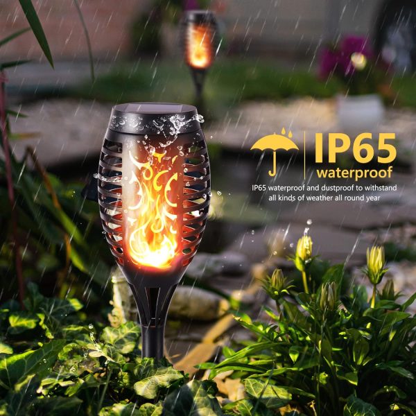 Toodour Solar Flame Torch Lights, 12 Pack Solar Lights Outdo... - Image 3