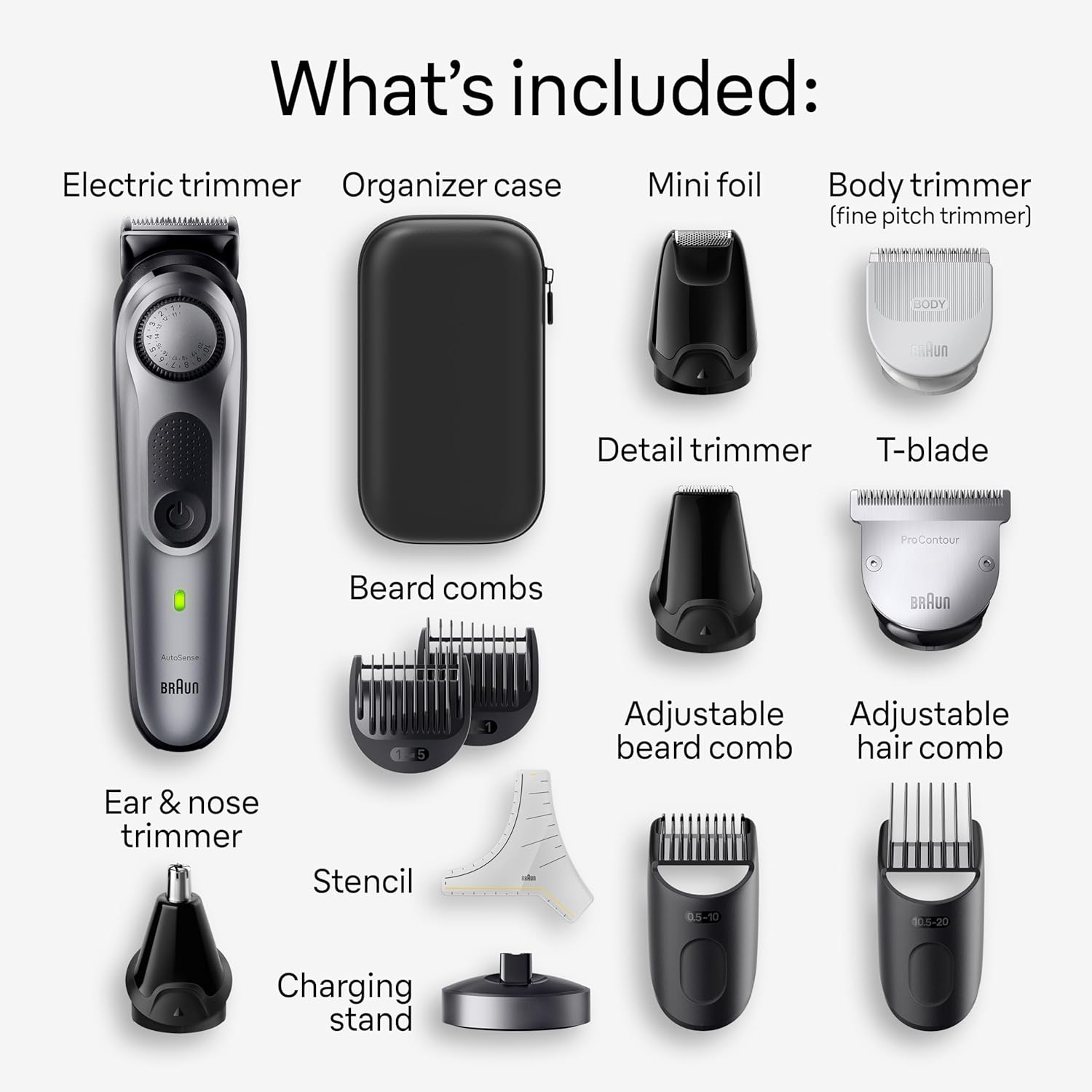 Braun All-In-One Style Kit Series 7 7440, 12-in-1 Trimmer fo…