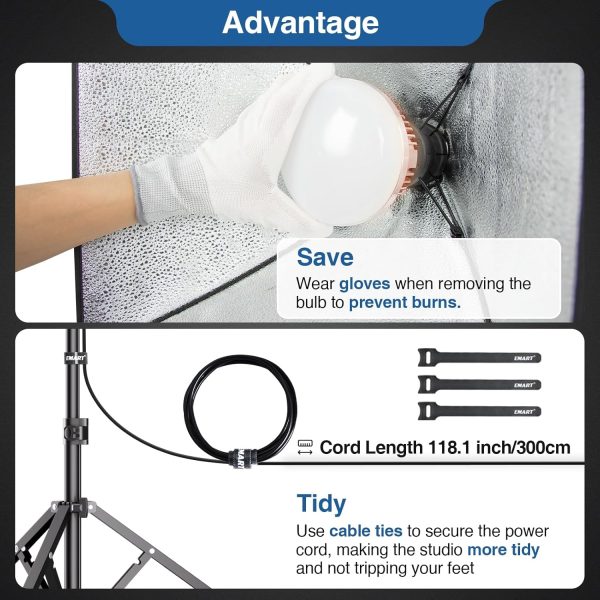 EMART Softbox Photography Lighting Kit, 16"X16" Soft Box | 3... - Image 6