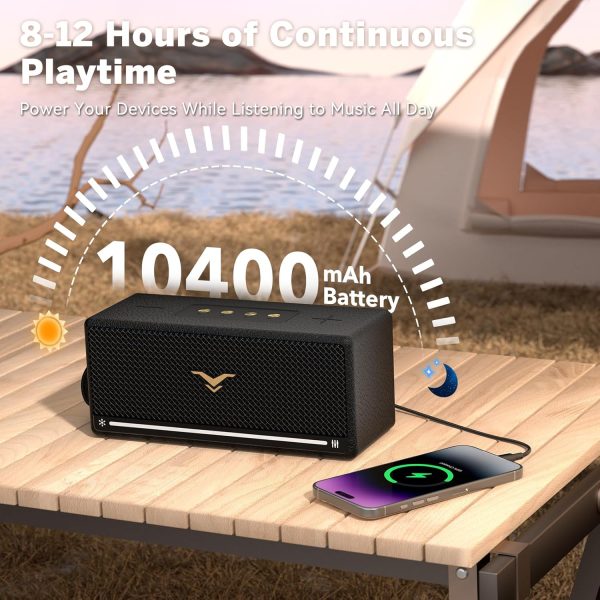 Bluetooth Speaker, 80W Peak Retro Speakers Bluetooth Wireles... - Image 3