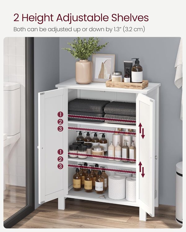 SONGMICS Bathroom Floor Storage Cabinet with Double Door Adj... - Image 4