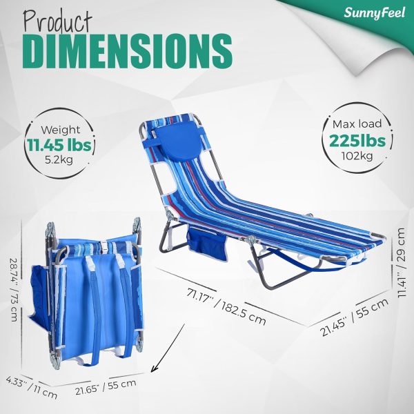 SunnyFeel Patio Lounge Chair, Outdoor Chaise Lounge, Reclini... - Image 2