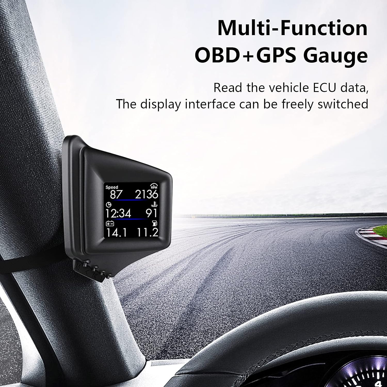 wiiyii Head Up Display, Car HUD P8, OBDII & GPS Dual System,…