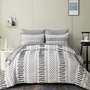 DJY Boho Comforter Set King Size Bed in a Bag 7 Piece Black ...