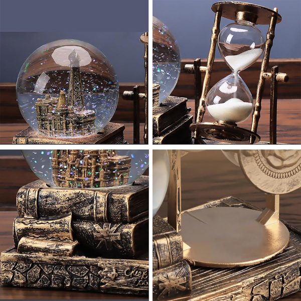 IDORTYBB LED Music Crystal Snow Globe with Hourglass Timer H... - Image 3