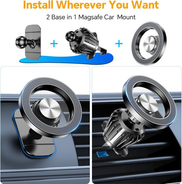 for Magsafe Car Mount【20 Strong Magnets 】Magnetic Phone Hold... - Image 2
