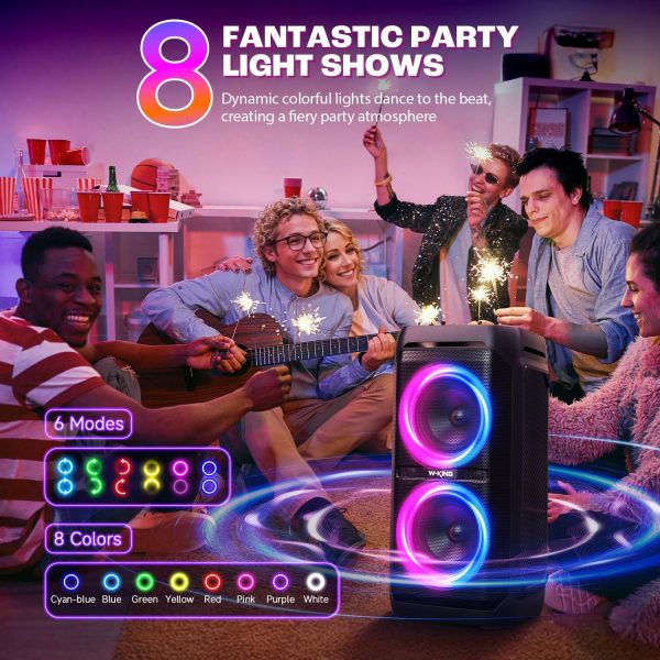 W-KING 240W Peak Bluetooth Speaker, 115dB Loud, Massive Bass... - Image 7