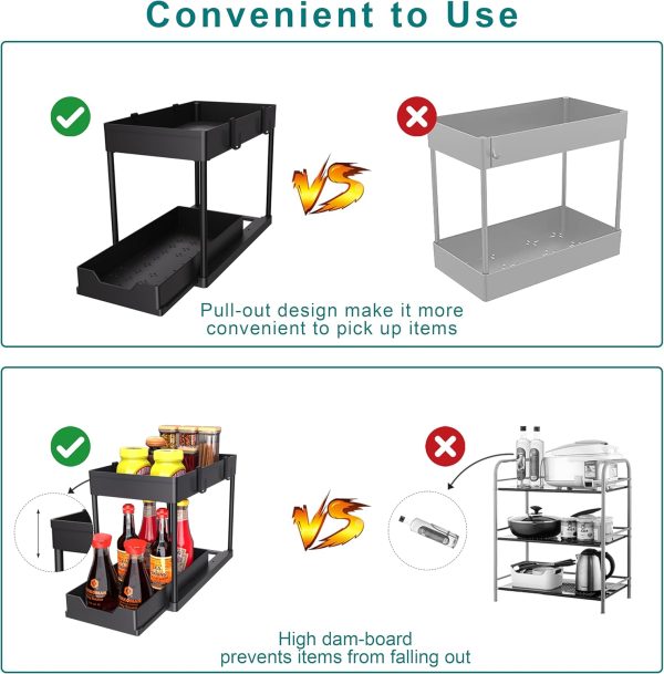 DEKAVA Under Sink Organizer 2 Pack, Bathroom Organizers, 2 T... - Image 8