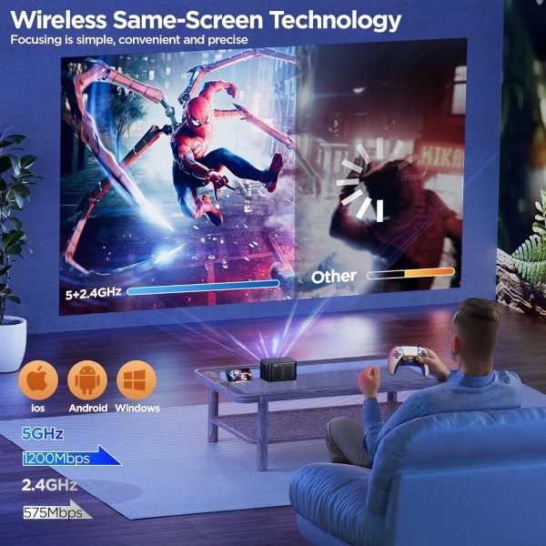 【Electric Focus】 Portable Mini Projector with 5G WiFi, Outdo... - Image 4