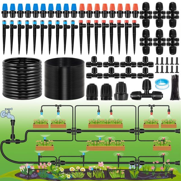 240FT Drip Irrigation System Kits - Automatic Garden Waterin...