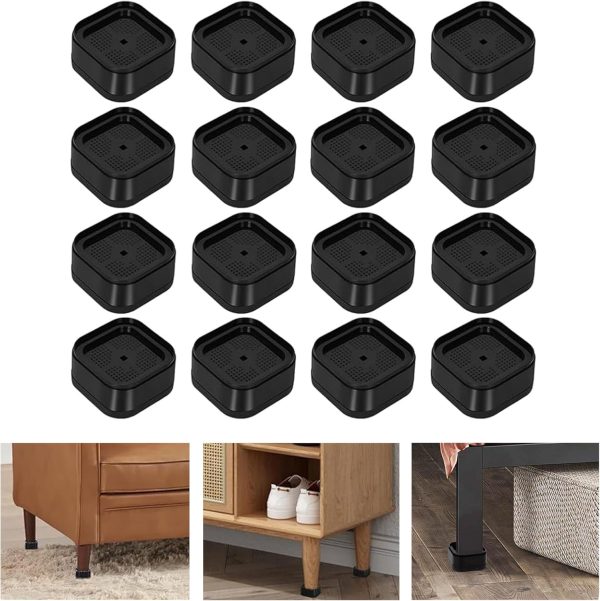 16 Pack Furniture Risers,Washing Machine Raised Feet,Washing...