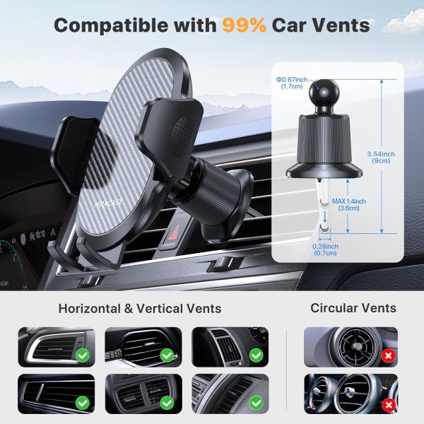 Miracase 2025 Phone Holder Car,Vent Car Phone Mount with New... - Image 2