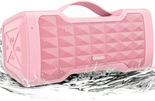 Oraolo Pink Bluetooth Speaker Louder 40W Portable Wireless S...